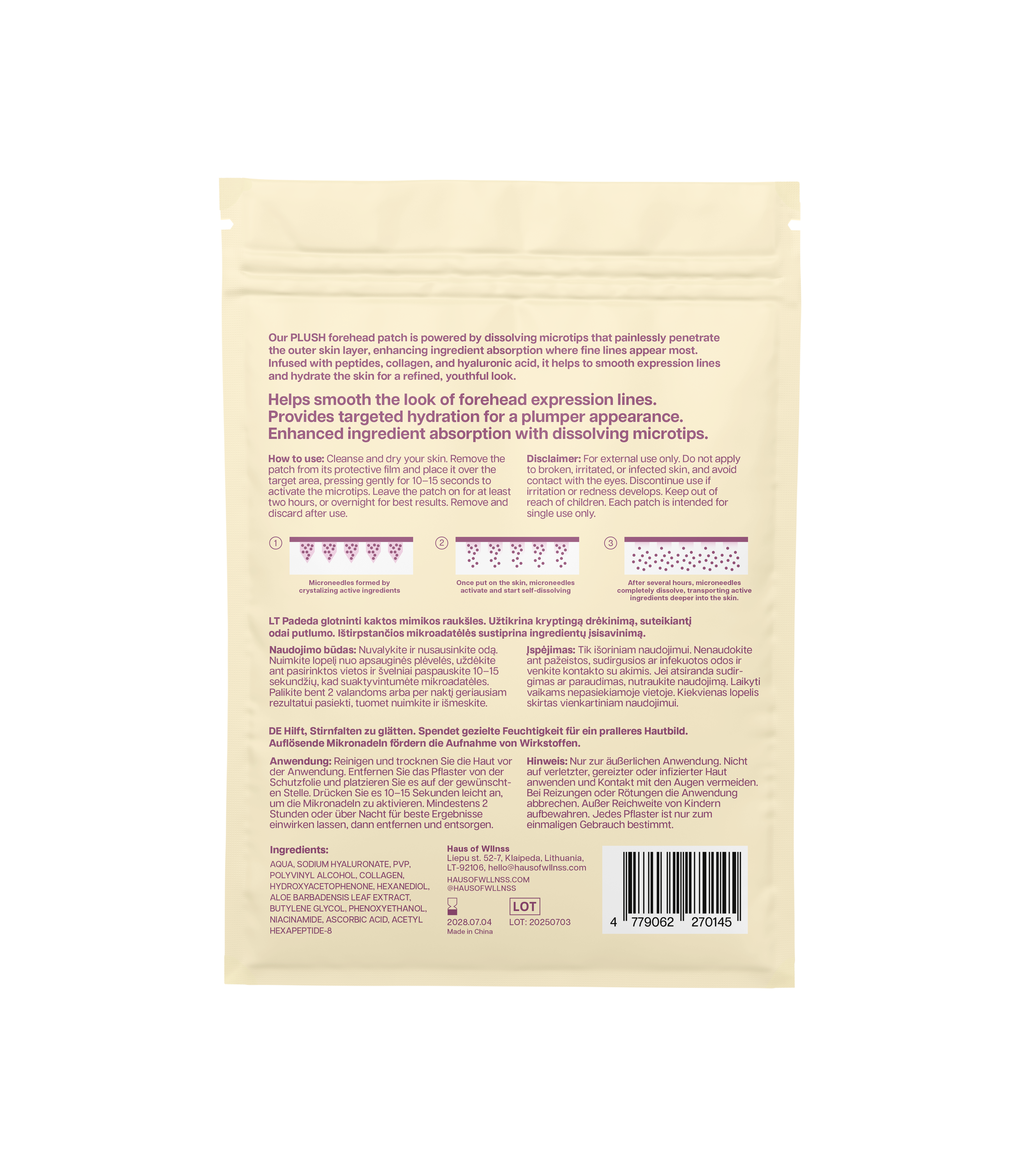 Plush Microneedle Forehead Patch