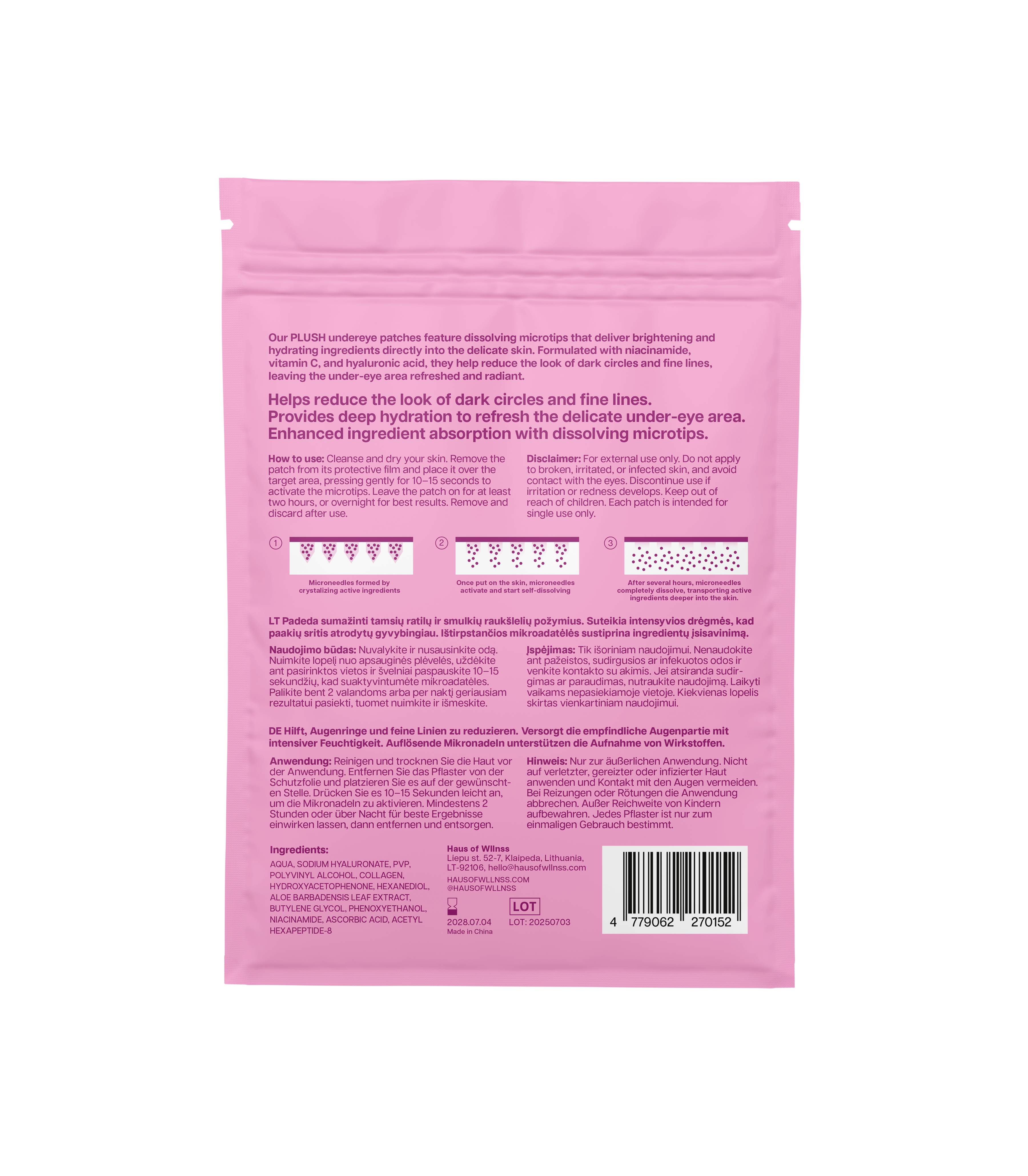 Plush Microneedle Undereye Patches